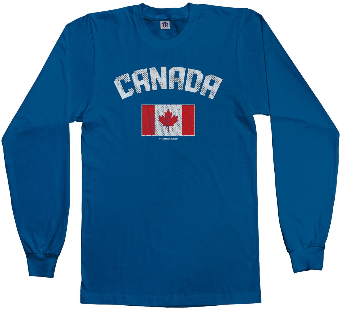Threadrock Men's Canada Canadian Flag Long Sleeve Tshirt Country Pride